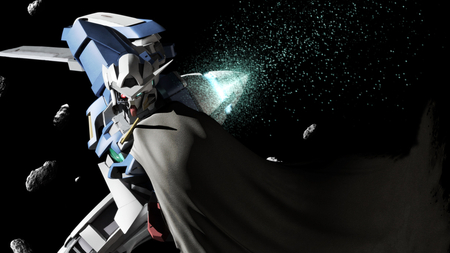 The Ghost 5 Years Ago - damaged, setsuna, one arm, anime, exia, gundam 00, red eye, mecha