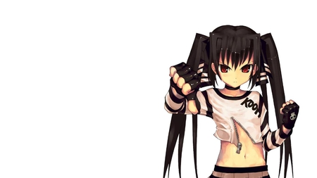 anime - anime, fighter, girl, lond dark hair