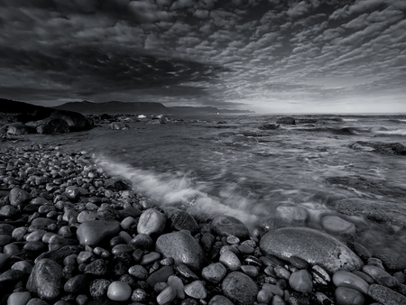 Dark Shore - waves, surf, ocean, beach