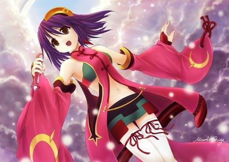 Luca - ar tonelico ii, anime, mic, singer, girl, short hair, smile, video games, luca