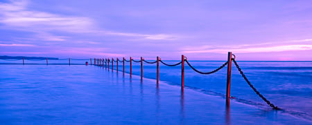 blue day - sky, purple, water, beauty, clouds, photography, nature, blue