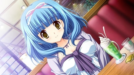  Chieri Takaoka - chieri takaoka, anime, anime girl, blue, renai kateikyoushi rurumi coordinate