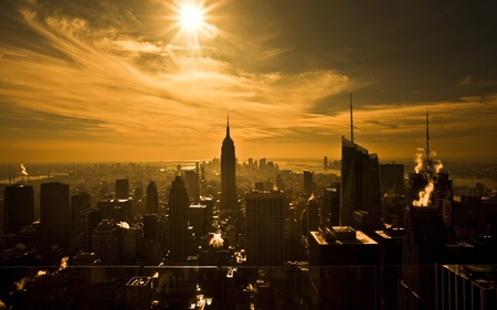 Sunset over New York