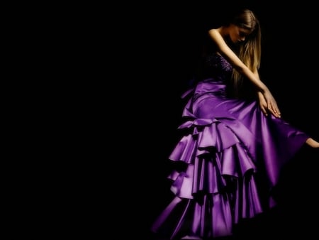 Beauty in purple - black, beauty, model, dark, female, woman, dress