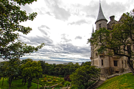 Castle with a View - house, trees, highland, gardens, grass, home, sutherland, dunrobin, scotland, castle