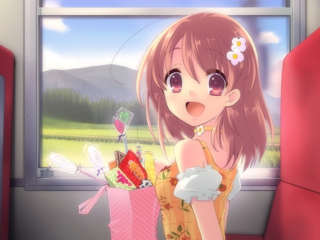 Flyable Heart - train, candy, girl, sweet, cute