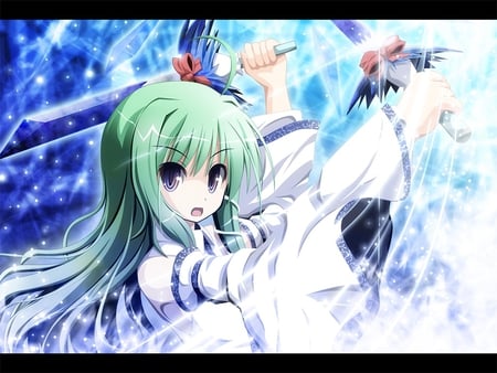 Kochiya Sanae - anime, cute, girl, pretty