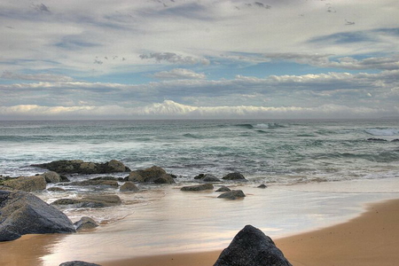 BEAUTIFUL BEACH - sand, sea, rocks, waves