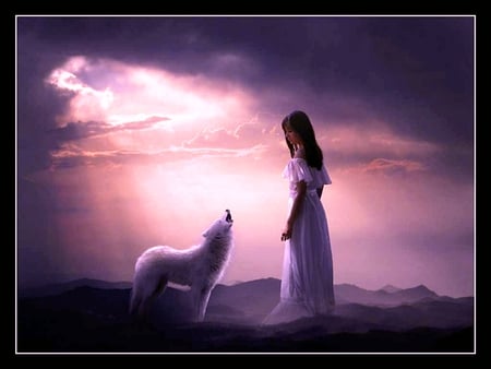 Love song - fantasy, purple, fairytale, wolf, girl, howl