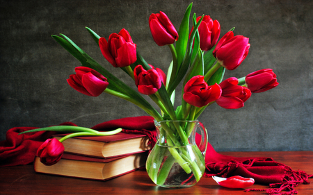 Red Tulips - flower, nature, tulip, red