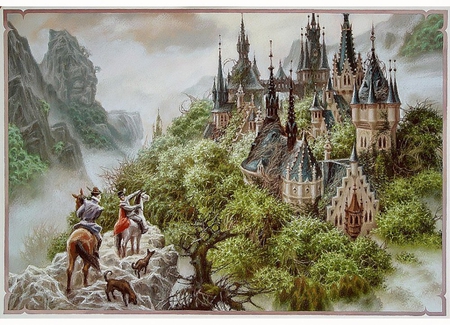 Tales - tale, castle, painting, art