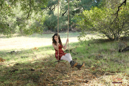 Victoria Justice - forest, victoria, swing, justice, victoria justice, dress