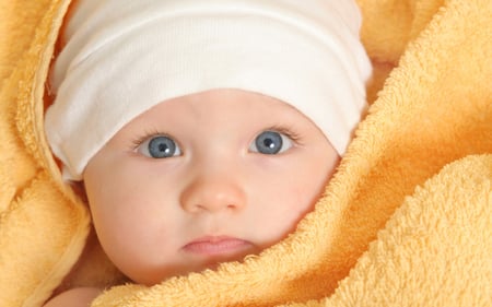 beautiful blue eyes - innocence, kid, baby, child, pure