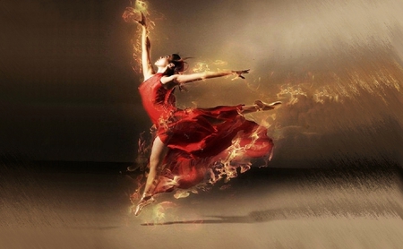 Fire Dance - dance, dancer, woman, fire