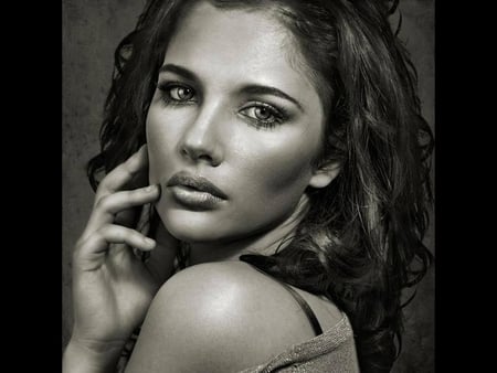 Black & white - woman, pretty, model, beautiful