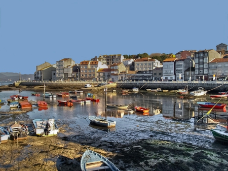 Low tide in fishing village - nice, colourful, light, picturesque