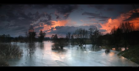 Dawning light - pretty, sunset, lakes, sky