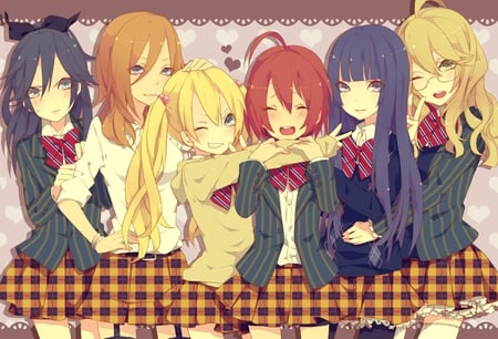 cute friends - anime, girls, cute, pretty