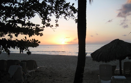 Negril Sunset - negril, hut, jamaica, sunset