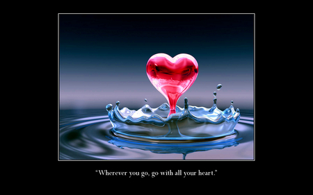 go with love - love, heart, romance, valentine, quote