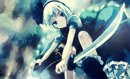 sword girl - anime, cute, girl, pretty