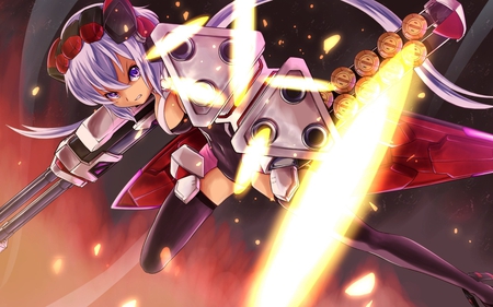 Yukine Chris - guns, senki zesshou symphogear, weapon, gear, chris