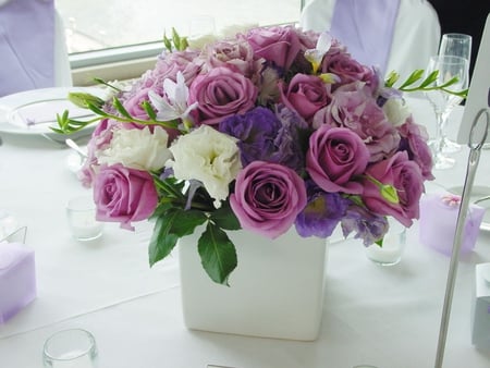 Pretty purple♥ - roses, lavender, fashion, entertainment, precious, floral design, easter, purple, violet, ocassion, special, beautiful, wedding, bouquet, birthday, christmas, wonderful, white, arrangement