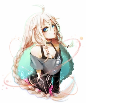 anime - white, girl, llong hair, eyes, anime