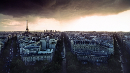 Paris - eiffel, cloud, france, rain, city, paris