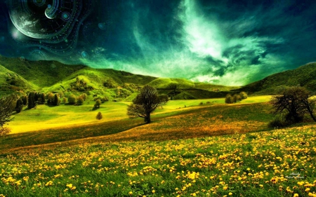 Dreamscape - fields, trees, nature, outdoors