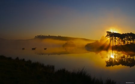 Russian Dawn - russia, dawn, beautiful, lake, sky