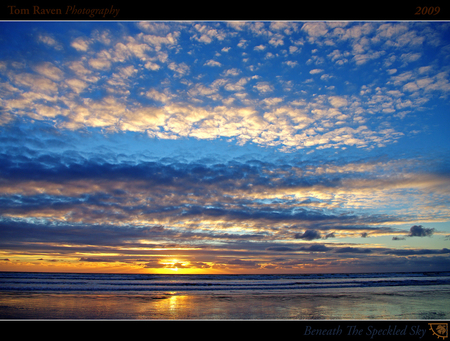 Beneath The Speckled Sky - clouds, blue, beneath, reflection, sky