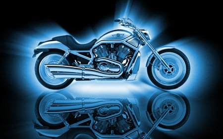 harley davidson - harley, motorcycle, davidson, blue