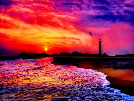 Lighthouse at sunset