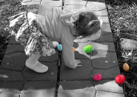 Happy Easter - eggs, easter, girl, photography