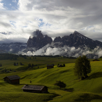 misty mountain above a tranquill valley