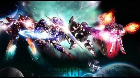 Gundam - space, weapons, anime, colors