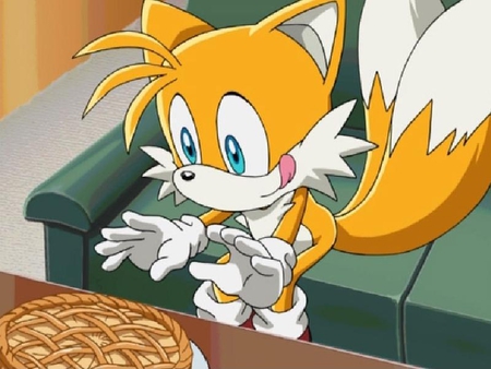 Pie Theif - tails, video games, sonic, pie, sonic x