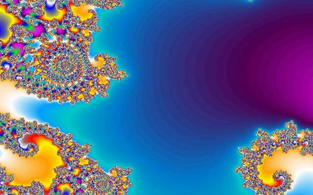 Fractal16 - yellow, design, purple, blue, background, art, fractal