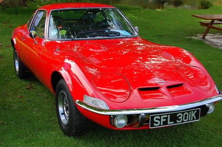 Opel GT 1972 - shiny, genereal motors, cars, opel gt, classic, candy apple red, 1972