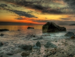 gorgeous sunset on the beach hdr