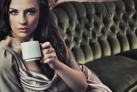 The Coffee Lady - women, lady, sensual, beautiful, coffee, model, girl, sexy