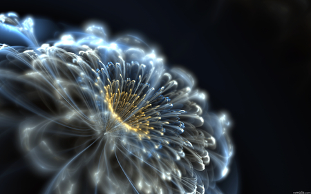 Beautiful Flower - blue, flower, 3d, beautiful