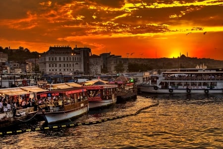 Sunset over the Golden Horn - turkey, sunset, istambul, cityscape