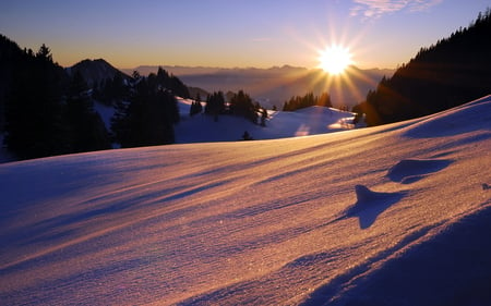 Beautiful View - view, snow, beautiful, sun, winter