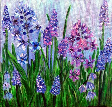 Hyacinth - hyacinth, flower, art, painting