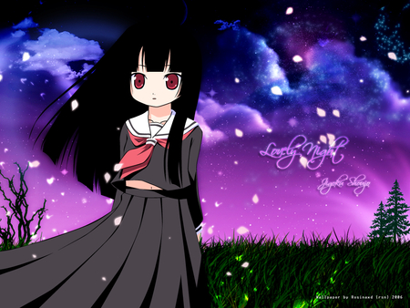 Enma Ai - enma ai, jigoku shoujo, anime, girl, darkness