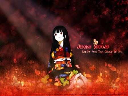 Enma Ai - enma ai, jigoku shoujo, anime, girl, darkness