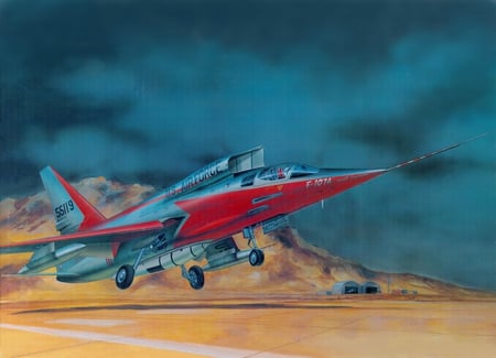 F107 Super Sabre - airplane, jet, f-107, plane, north, american, drawing, f107, painting, super, art, sabre