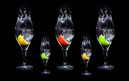 glass - black, fruits, colored, glass